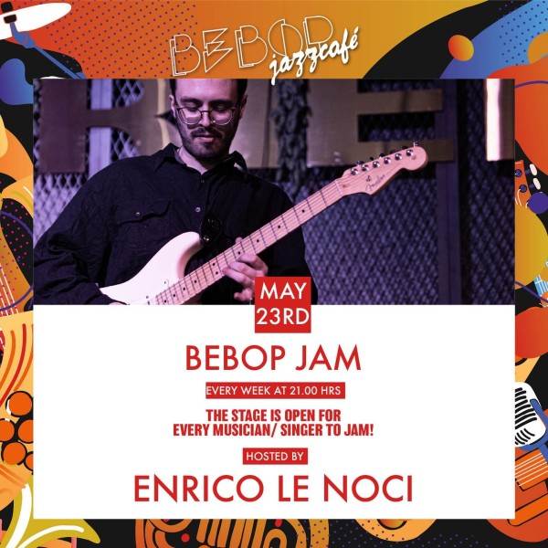 MAY 23RD | Bebop jam hosted by @nuts_guitar | Raised in a quiet family from a little town in the south of Italy, Enrico quickly found music thanks to his nerdy-attitude surfing the internet, some of his closest friends, and Pat Metheny’s shows his father 